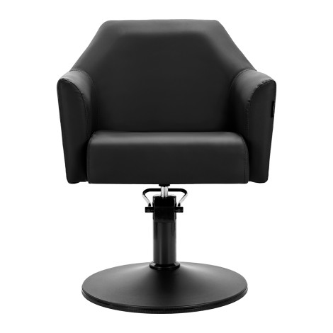 Sillón de peluquería Gabbiano Davos negro — vista frontal