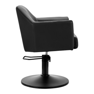 Sillón de peluquería Gabbiano Davos negro — vista lateral