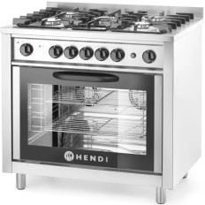 Cozinha a gás 5 queimadores com forno de convecção - Hendi 225707