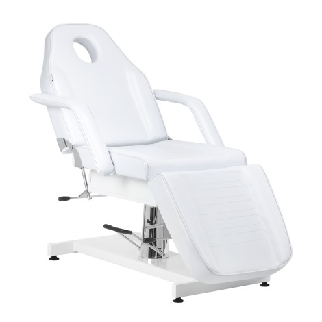 Hydraulické kozmetické kreslo Sillon v2 210 biele — bočný pohľad