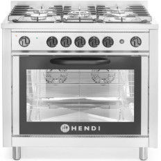 Cozinha a gás 5 queimadores com forno de convecção - Hendi 225707
