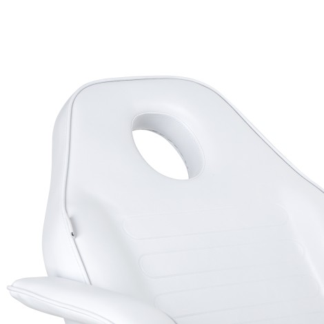 Sillon hidraulikus kozmetikai szék v2 210 fehér — közeli kép a háttámláról
