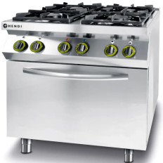 Cozinha de gás 4 plates com convecção elétrica Forno GN1 / 1 Cozinha - Hendi 225882