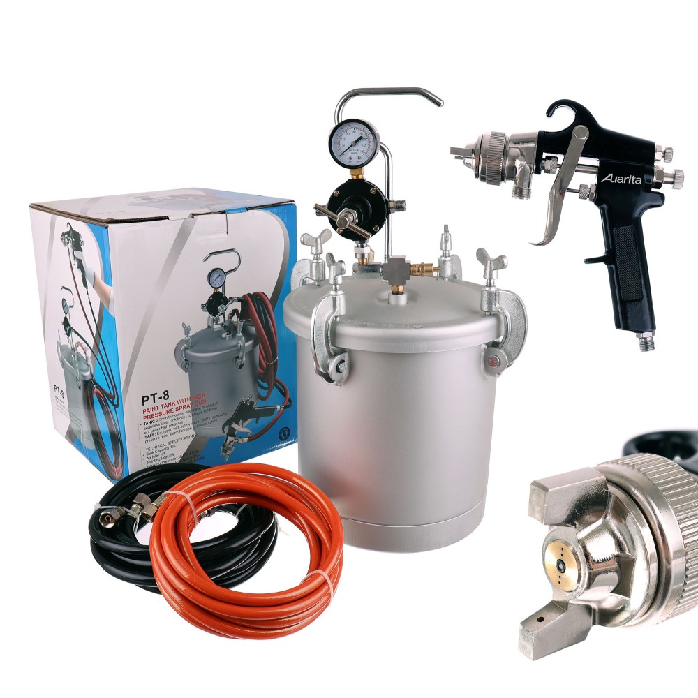 Maalaus Aggregate Paint Gun letkut 5m Pt8 Auarita 1.8mm 8l säiliö