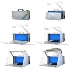 Mallinnus mökki 42cm maalaus maalaus Aerograph. LED-tuuletin