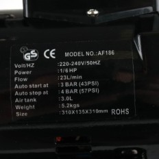 Aerograph kompressor med en 3l AF-186 vifte med en vifte