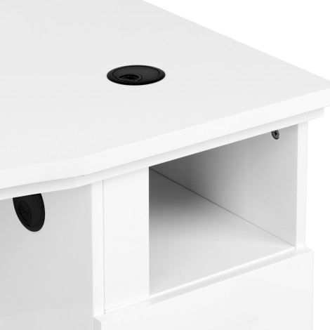 Mesa cosmética MOMO L01 con extractor de polvo — detalle de la superficie