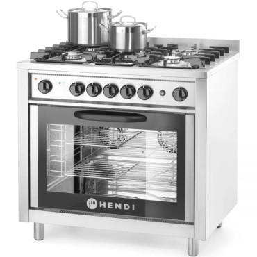 Cozinha a gás 5 queimadores com forno de convecção - Hendi 225707
