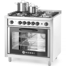 Gaskeuken 5 branders met convectieoven - Hendi 225707