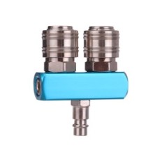 Izplatītājs pneimatiskais kompresors 2-way ātrs savienojums 1/4 "
