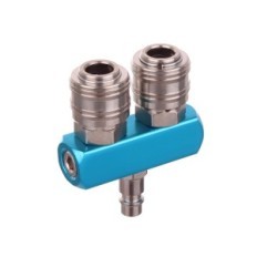 Distribuidor Pneumatic Compressor 2-Way acoplamento rápido 1/4 "