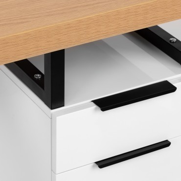 Scrivania cosmetica MOMO L02 con aspirapolvere integrato — primo piano del cassetto