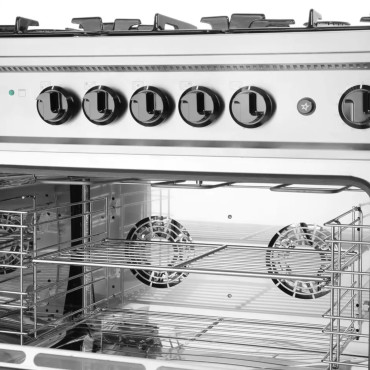Cozinha a gás 5 queimadores com forno de convecção - Hendi 225707
