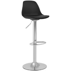 Tabouret de bar pivotant rembourré 4 pièces noir