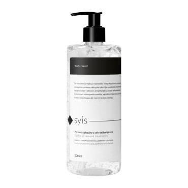 SYIS fugtgivende gel til ultralydsbehandlinger med hyaluronsyre 500 ml - ny — forfra