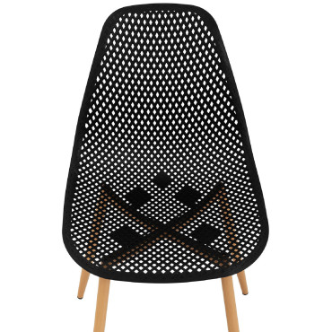 Silla escandinava Plástico Cierre de plástico con patas de acero de hasta 150 kg 4 PC. Negro