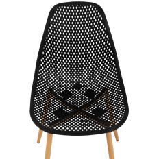 Silla escandinava Plástico Cierre de plástico con patas de acero de hasta 150 kg 4 PC. Negro