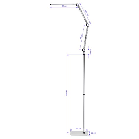 LED λάμπα θεραπείας Yoga 22W ασημί