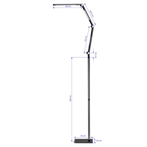 ACTIVESHOP Yoga behandel lamp zwart — zijaanzicht