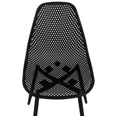 Chaise scandinave en plastique ajouré avec des pieds en acier, capacité de 150 kg, 4 pièces, noires.