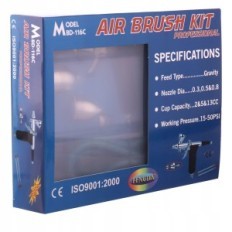 Aerograaf Fengda 3 Nozzles 0.3 + 0.5 + 0.8mm met 3 tanks - Airbrush Set