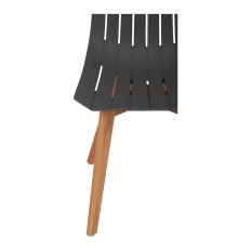 Cadeira de plástico com pernas de madeira para o escritório em casa até 150 kg 2 pcs. Cinza