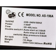 Compressore aerografo AS-196A Custodia per cilindri 6bar da 3L