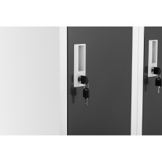 Schrapergarderobe met sociale kluisjes metaal voor kleedkamer 6 toetsenbord