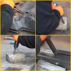 Pneumatic σφυρί κρούση repling βελόνα + 4x grottoes κοπής κεφαλής βελόνας