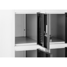 Schrapergarderobe met sociale kluisjes metaal voor kleedkamer 15 toetsenbord