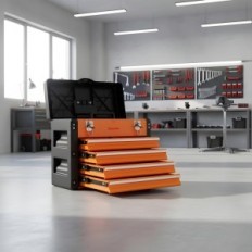 Werkzeugkiste. Werkzeugschrank 4x Metallschublade 50 cm Riegel