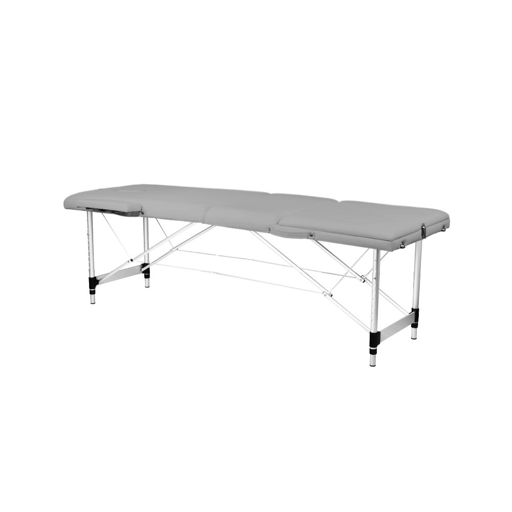 BALANCE alumínium összecsukható masszázságy 3 szegmens, szürke — oldalnézet
