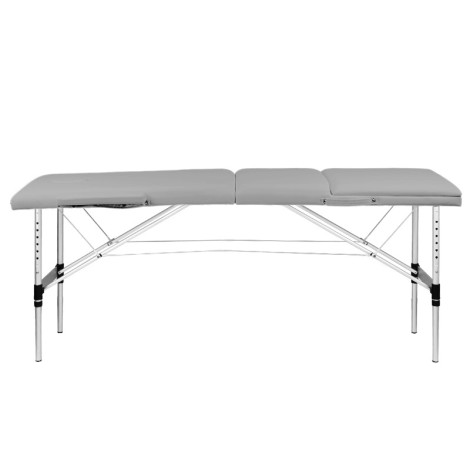BALANCE aluminiums sammenklappelig massagebænk 3-segment grå — fra siden
