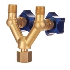 2W2032 Distributor-T-Sauerstoff, CO2 1/4 "mit Ventilen