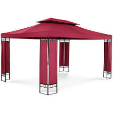Tuinpaviljoen gazebo vouwt tent 3 x 4 x 2,6 m rode wijn