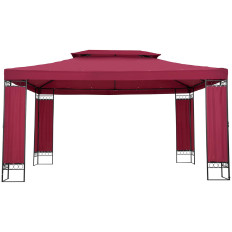Pavillon de jardin, tonnelle pliable 3 x 4 x 2,6 m, vin rouge.