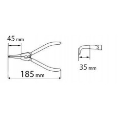 Segera 175mm rengaspihdit 4PCS Ulkoinen sisäinen yksinkertainen taivutettu