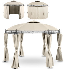 Tuin Paviljoen Górana-tent gevouwen rond met muren. 3,5 m crème