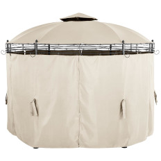 Tuin Paviljoen Górana-tent gevouwen rond met muren. 3,5 m crème