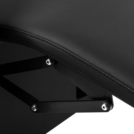 Unidad de lavado para peluquería Gabbiano Sylvia negra — detalle del reposabrazos