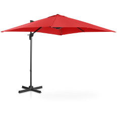 Parasol de jardin latéral sur bras articulé carré 250 x 250 cm rouge