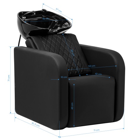 Gabbiano hairdressing wash unit Sylvia black
