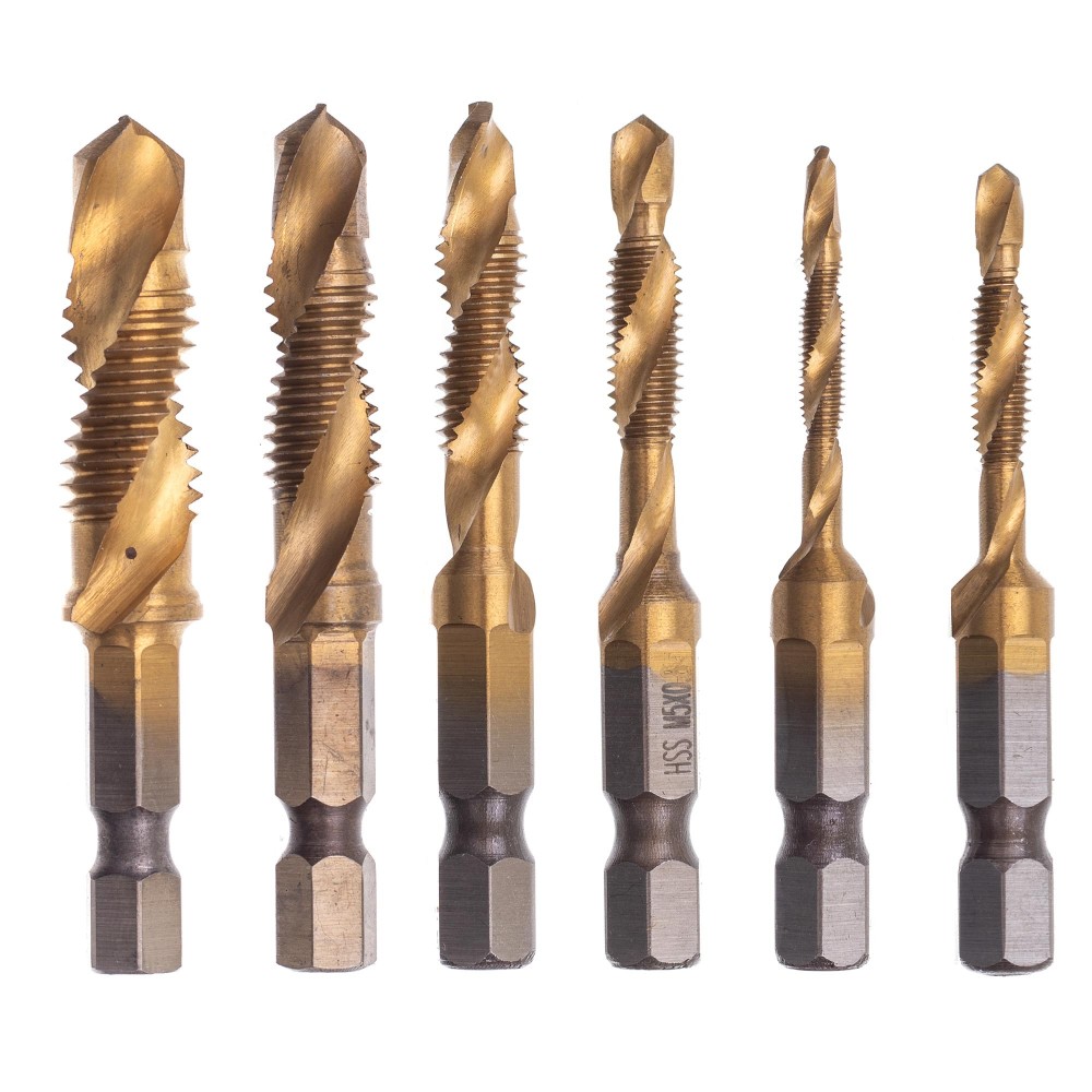 DN-F1284 HSS 6el thread drills. (Tytanowane)