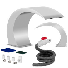 Cascata cascata de aço inoxidável para lagoa de jardim água curva 30cm
