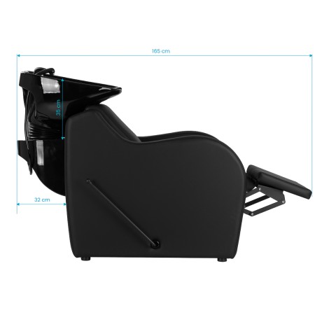Gabbiano Hairdressing wash unit Carmen black — side view