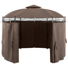 Garden pavilion Górana tent folded round with walls. 3.5 m brown