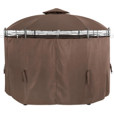 Garden pavilion Górana tent folded round with walls. 3.5 m brown