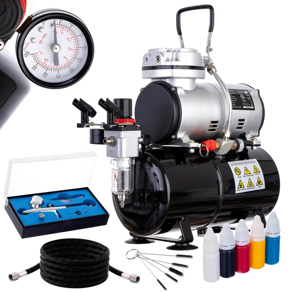 Compressor AS- 186 eredeti FENGDA palack 3L + Aerograf Brushes Paint