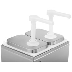 Distributeur double de sauces avec pompe en acier inoxydable 2 x 2 l