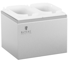 Dispenser Dubbele Dispenser voor sauzen met een roestvrijstalen pomp 2 x 2 l